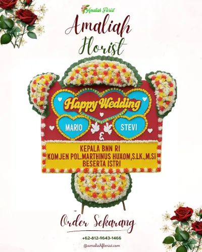 Karangan Papan Bunga Pernikahan di Kediri Kota